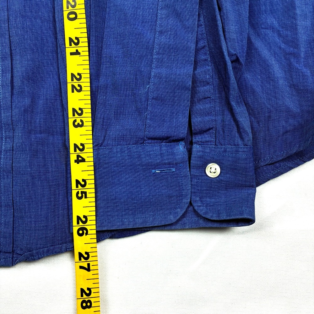 Brooks Brothers Makers Shirt Mens 16.5 - 36 Dark Blue Chambray Ivy USA VTG - Picture 7 of 14